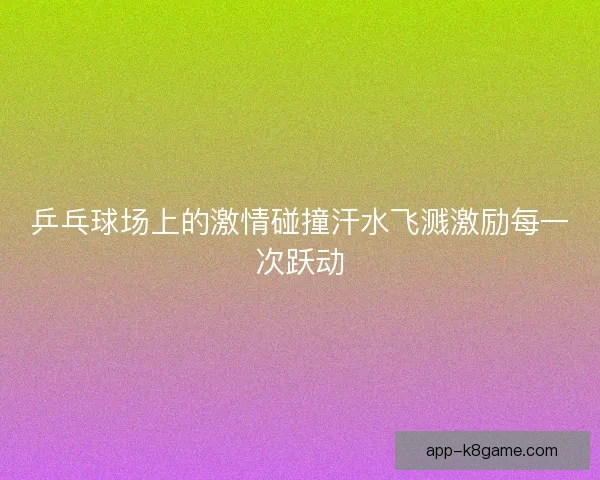 乒乓球场上的激情碰撞汗水飞溅激励每一次跃动